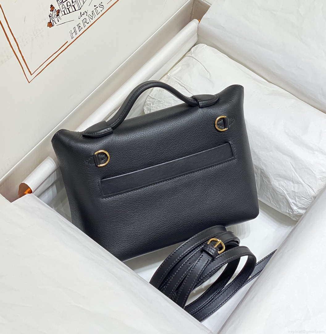 Hermes Mini 2424 Leather 21cm H230263 Black