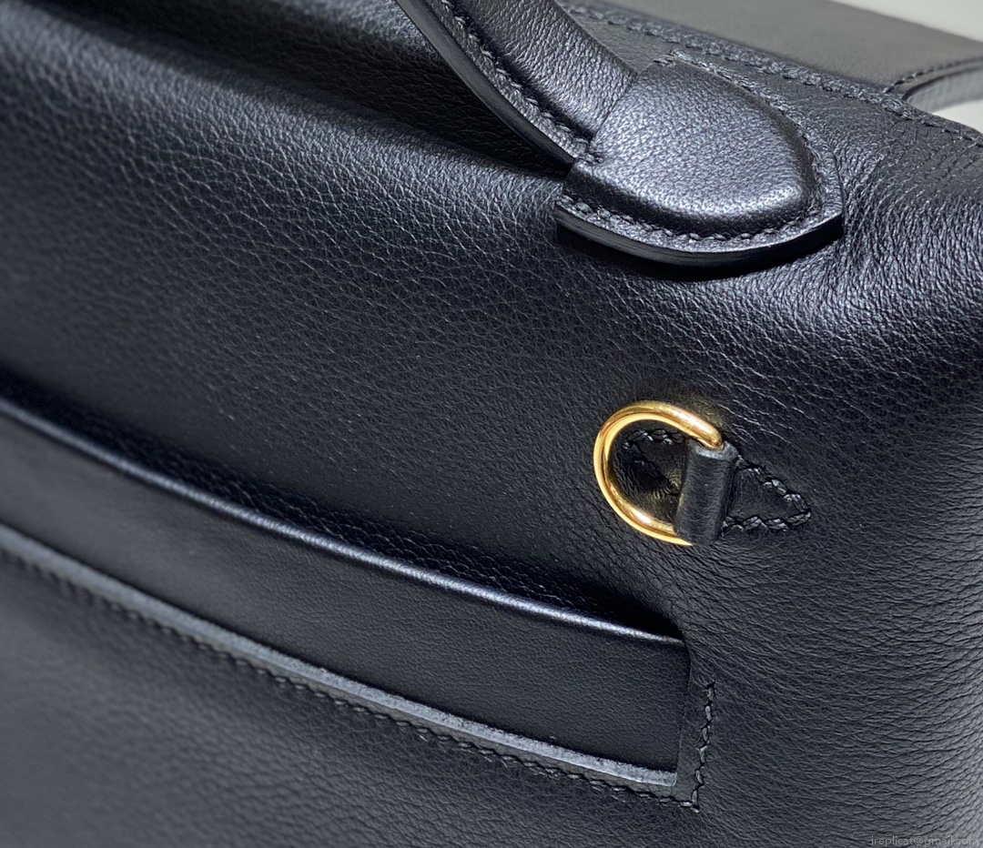 Hermes Mini 2424 Leather 21cm H230263 Black