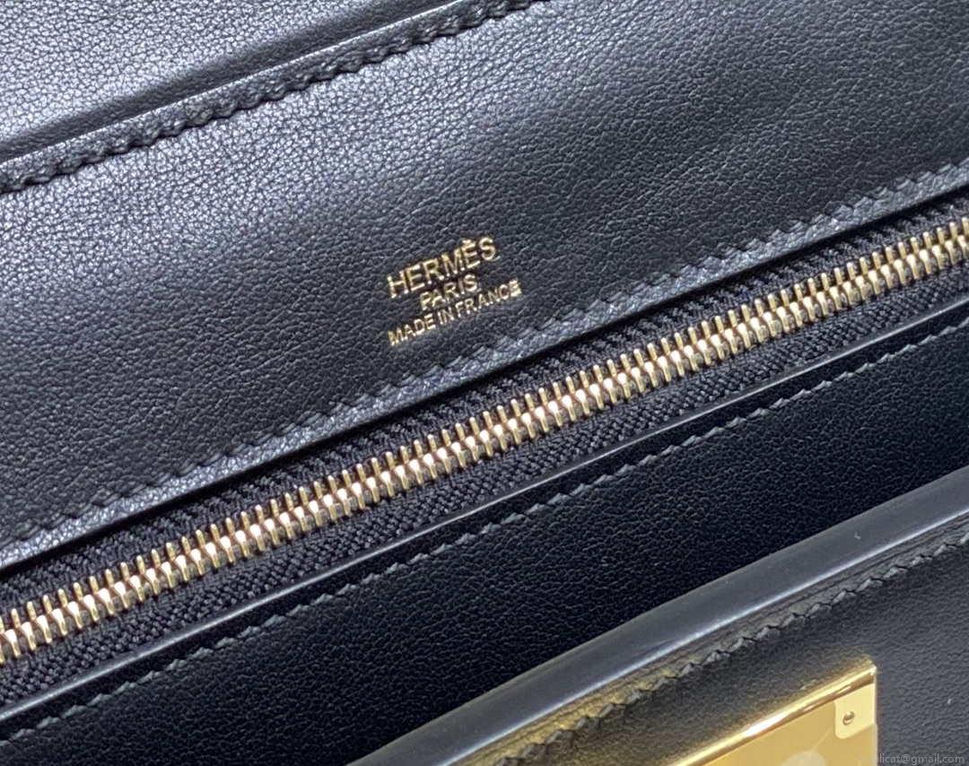 Hermes Mini 2424 Leather 21cm H230263 Black