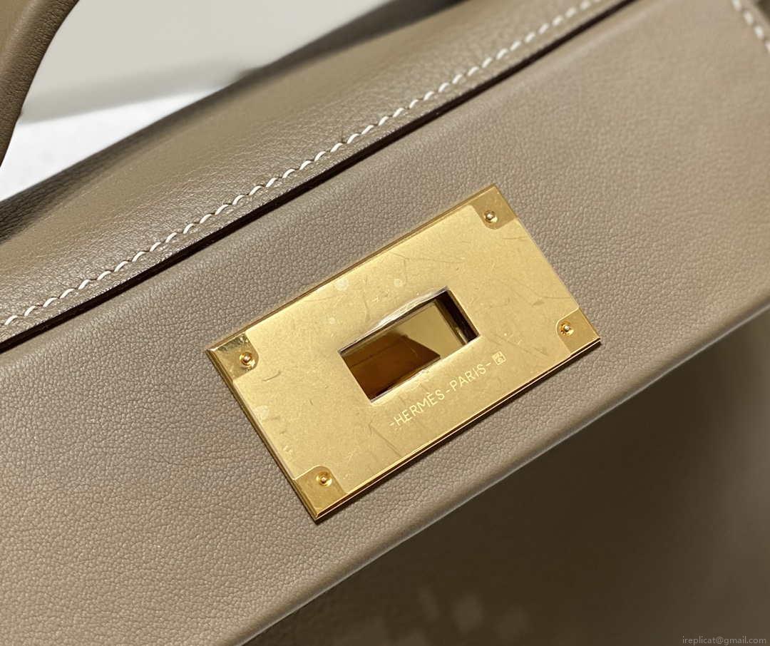 Hermes Mini Kelly 2424 Leather 21cm H230265 Elephant gray