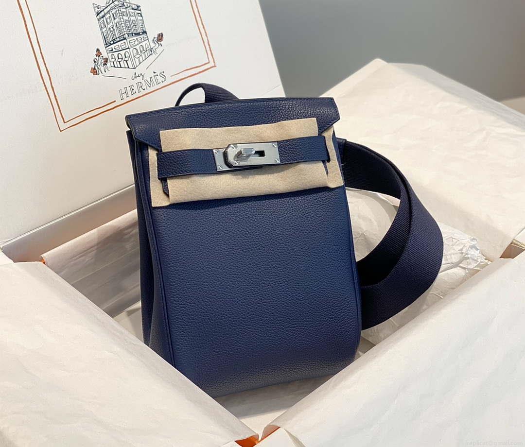 Hermes H083591CK89 Hac a Dos GM backpack Navy blue