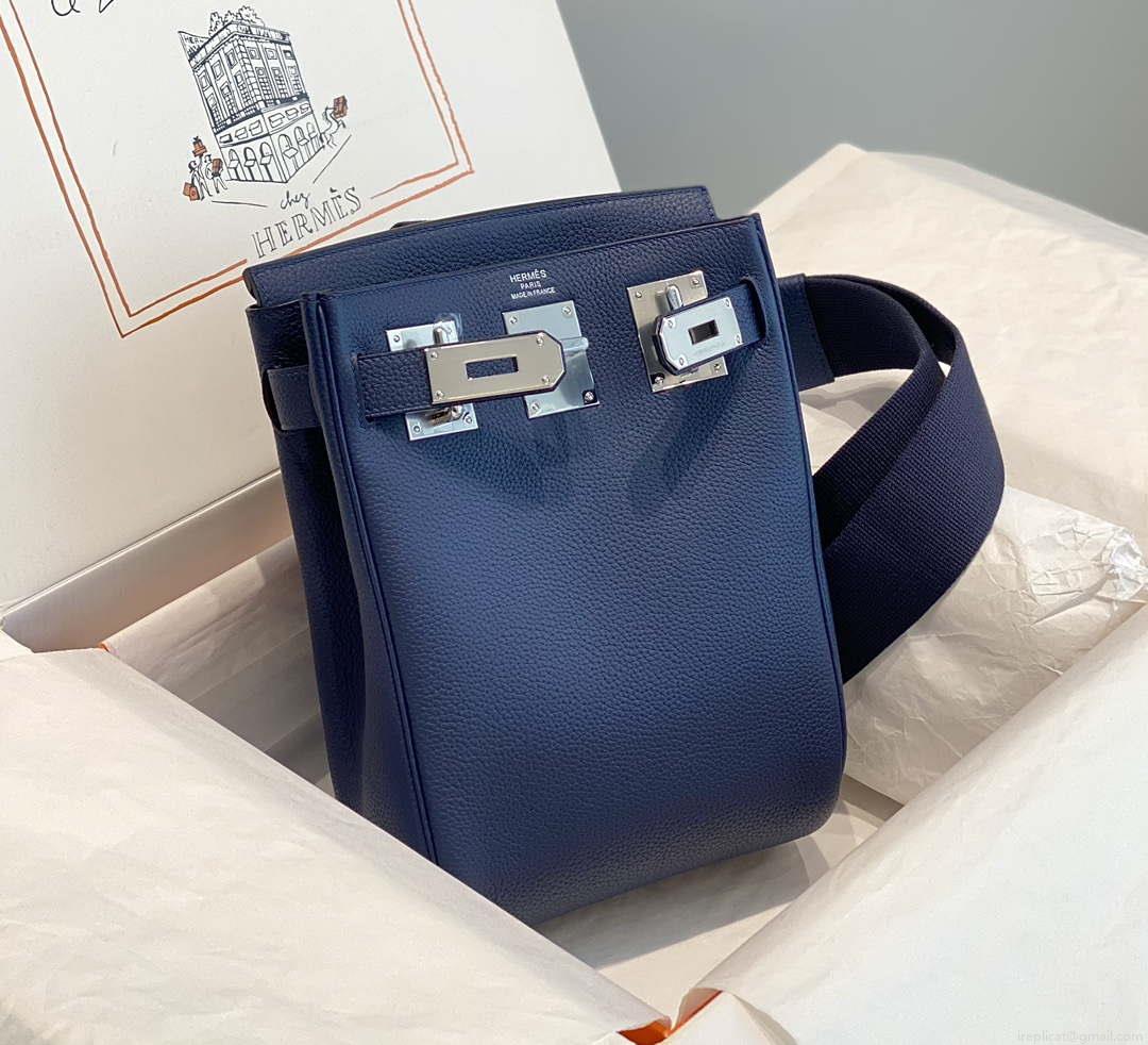 Hermes H083591CK89 Hac a Dos GM backpack Navy blue