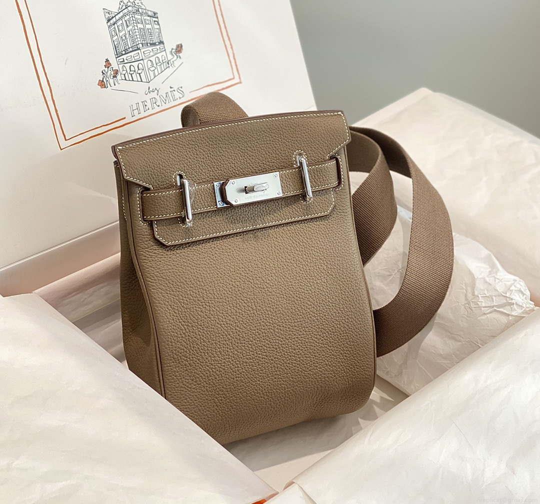 Hermes H083591CK89 Hac a Dos GM backpack Elephant gray