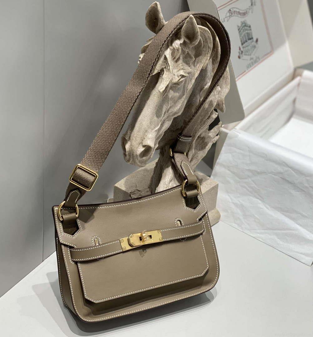 Hermes 316413 Jyspiere Leather Hermes bags Elephant gray H900912