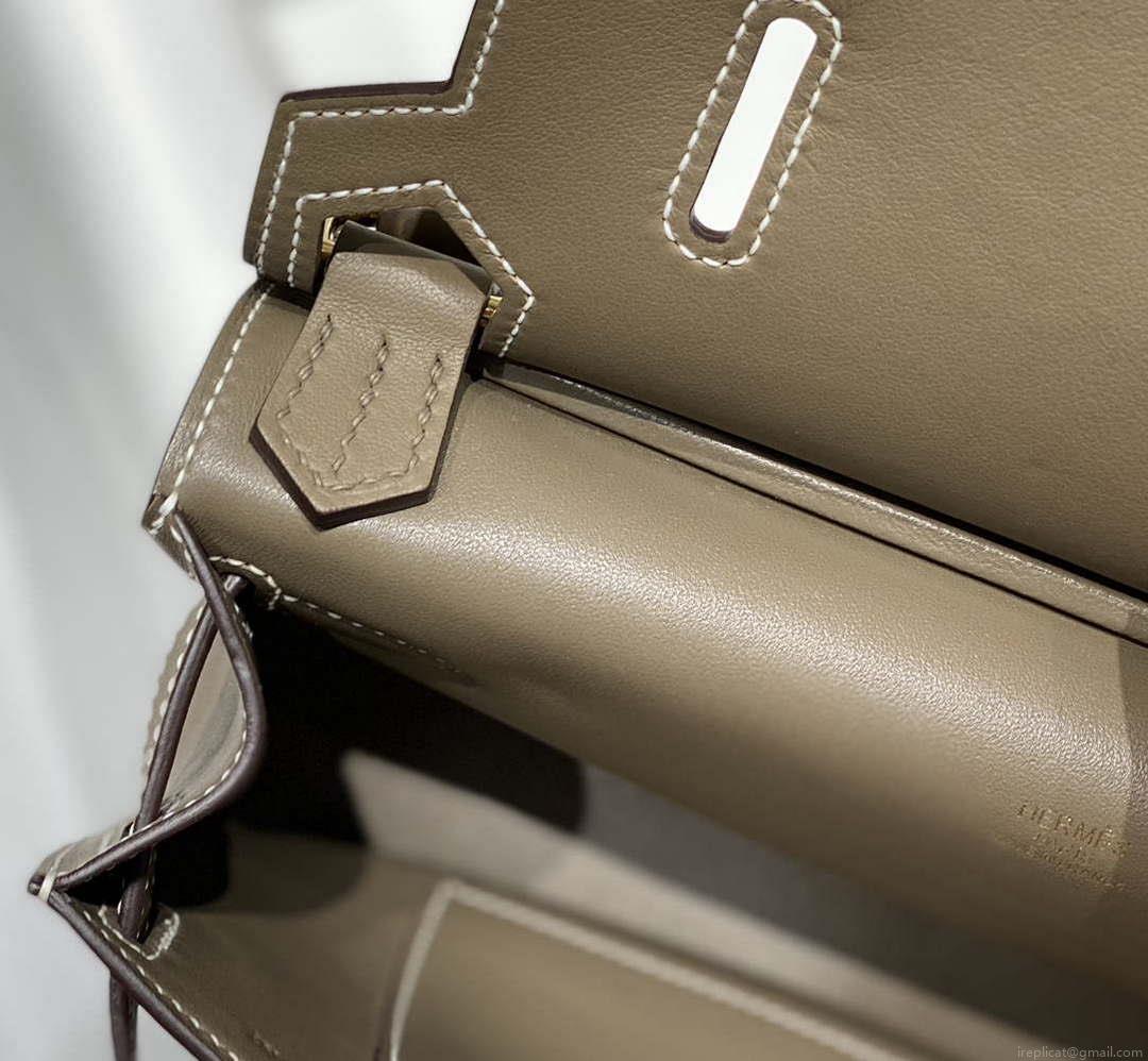 Hermes 316413 Jyspiere Leather Hermes bags Elephant gray H900912