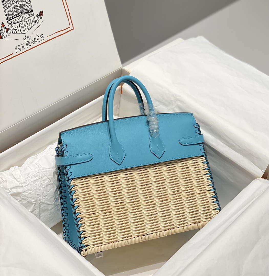 Hermes Picnic Sellier Birkin 25 Barenia Palladium Hardware H21801