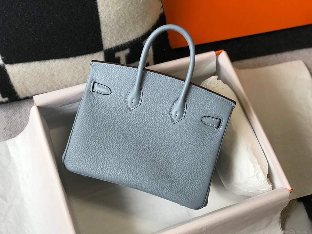 Hermes Birkin Designer Tote Bag Togo Leather 28335 Light Blue