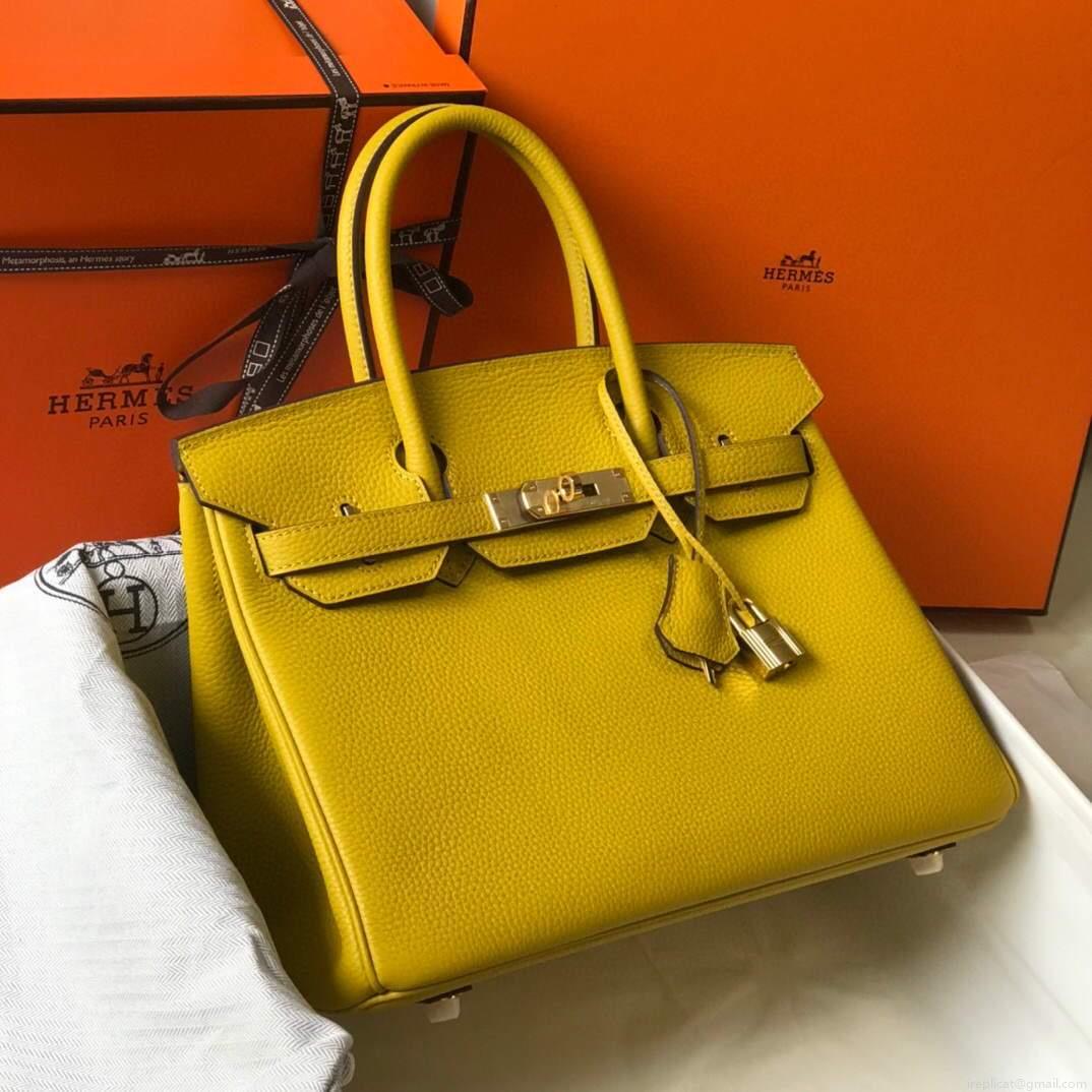 Hermes Birkin Designer Tote Bag Togo Leather 28338 Yellow
