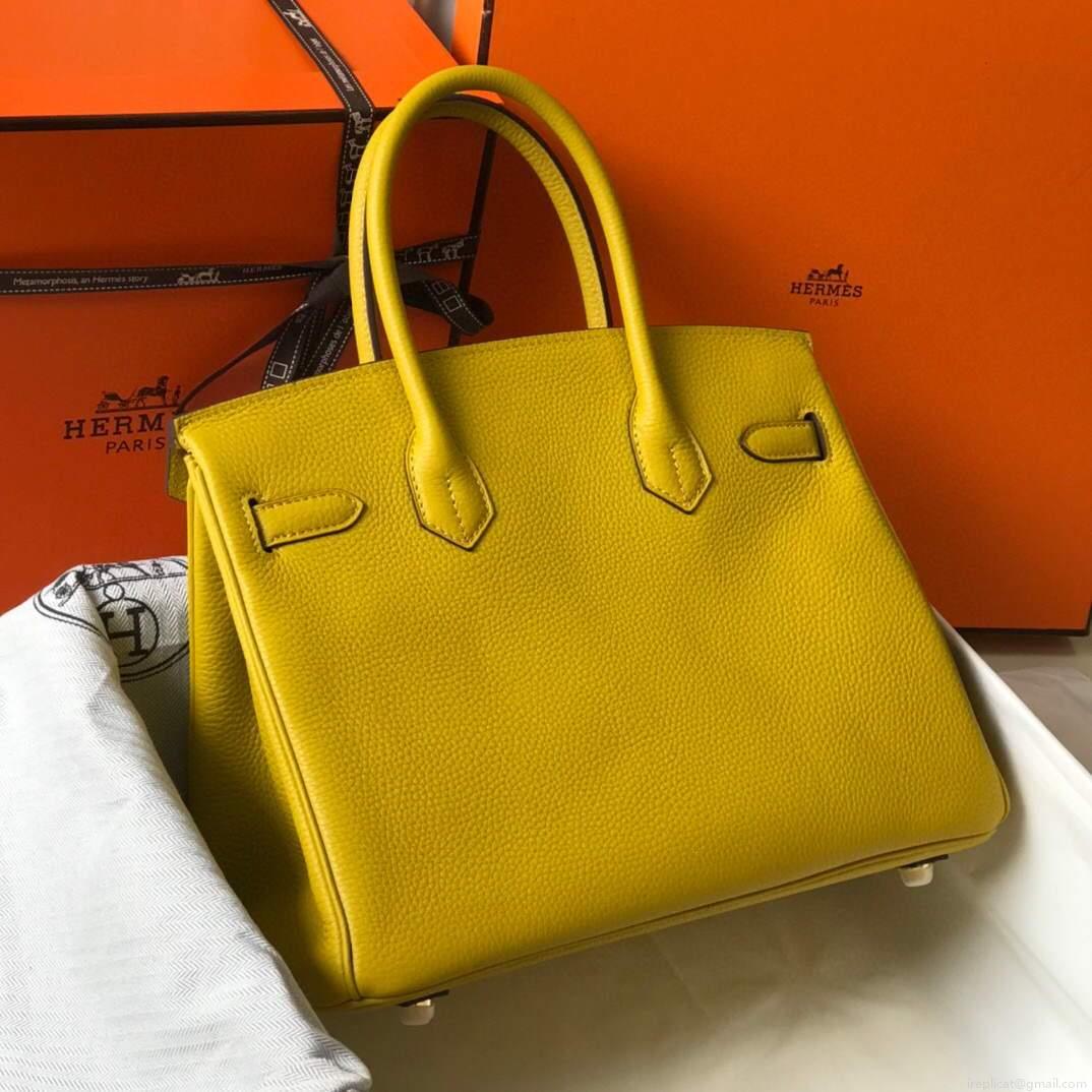 Hermes Birkin Designer Tote Bag Togo Leather 28338 Yellow