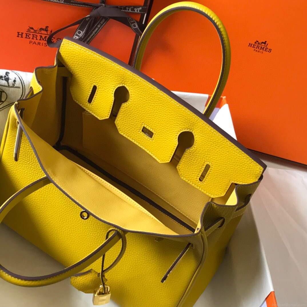 Hermes Birkin Designer Tote Bag Togo Leather 28338 Yellow