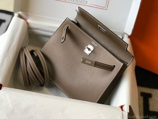 Hermes Kelly Danse 22cm Leather Bag 20352 Brown