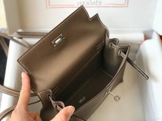 Hermes Kelly Danse 22cm Leather Bag 20352 Brown