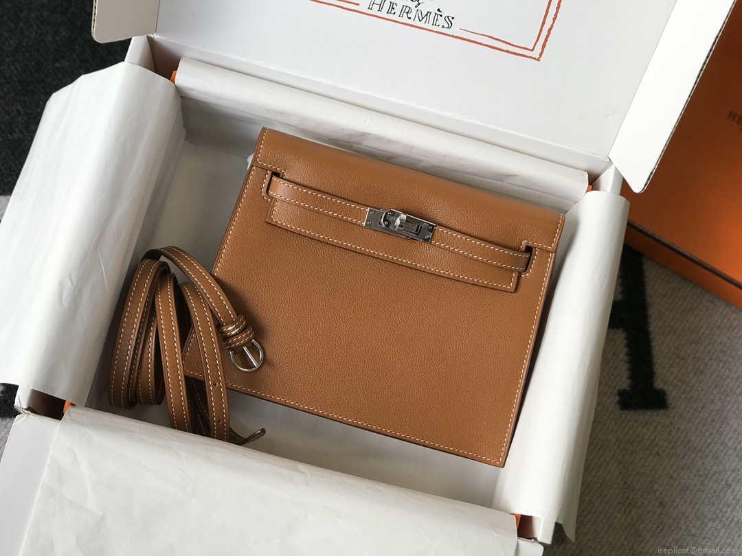 Hermes Kelly Danse 22cm Leather Bag 20353 Tan