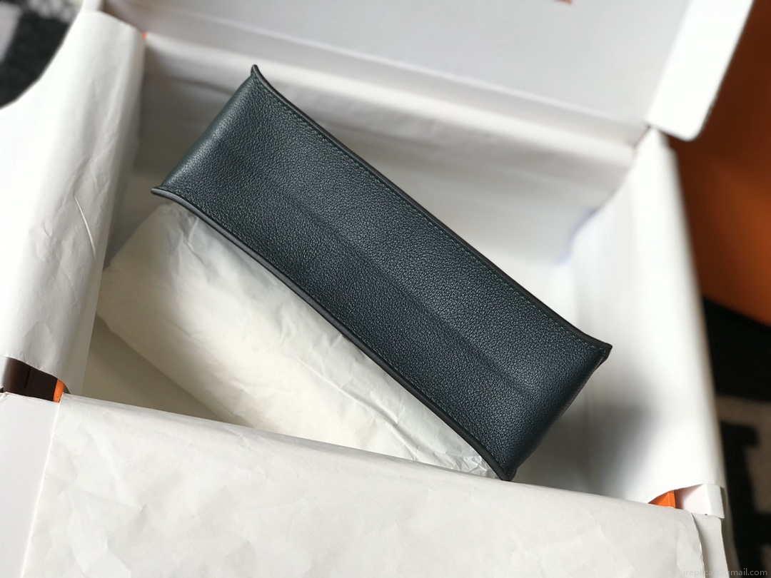 Hermes Kelly Danse 22cm Leather Bag 20354 Dark Green