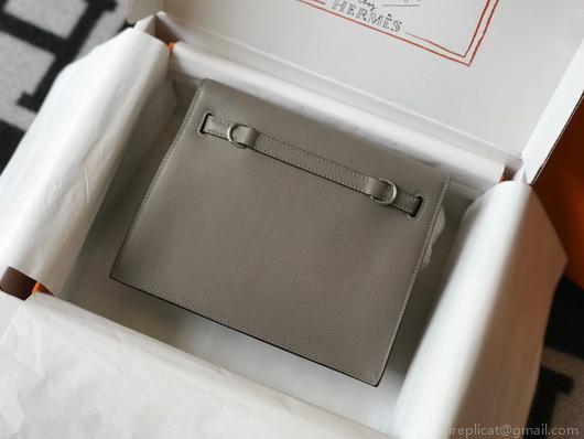 Hermes Kelly Danse 22cm Leather Bag 20356 Gray