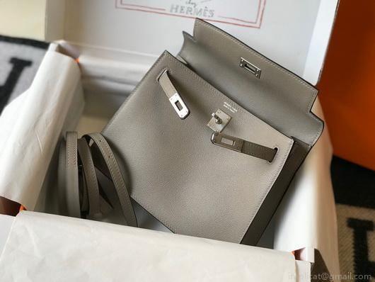 Hermes Kelly Danse 22cm Leather Bag 20356 Gray