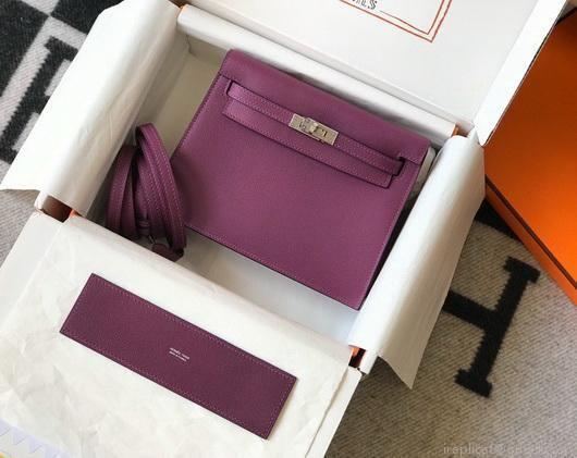 Hermes Kelly Danse 22cm Leather Bag 20358 Purple