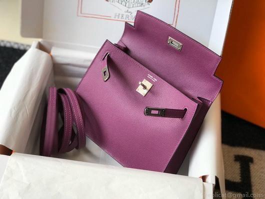 Hermes Kelly Danse 22cm Leather Bag 20358 Purple