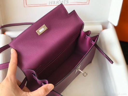 Hermes Kelly Danse 22cm Leather Bag 20358 Purple
