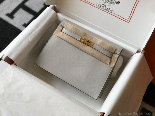 Hermes Kelly Danse 22cm Leather Bag 20360 Gray