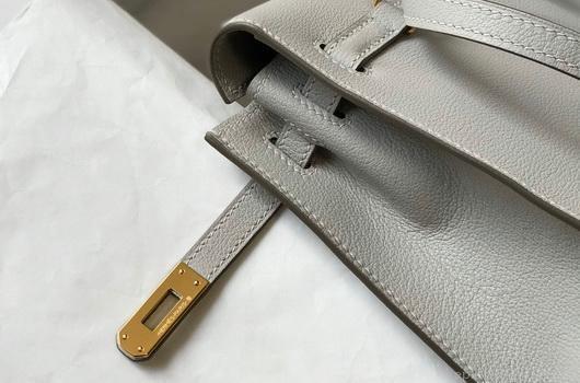 Hermes Kelly Danse 22cm Leather Bag 20360 Gray