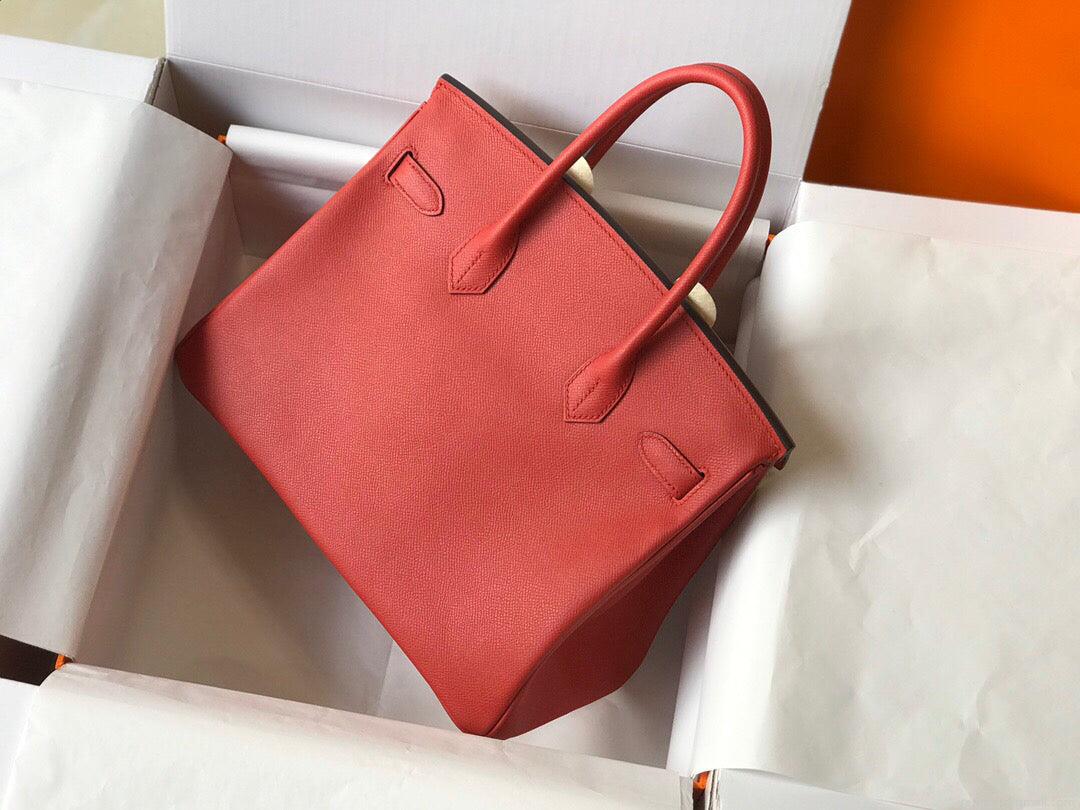 Hermes Birkin Designer Tote Bag Epsom Leather 28354 Red