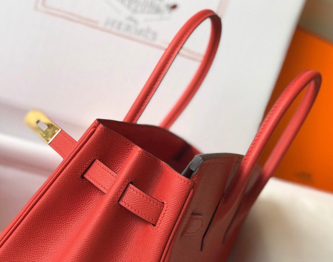 Hermes Birkin Designer Tote Bag Epsom Leather 28354 Red