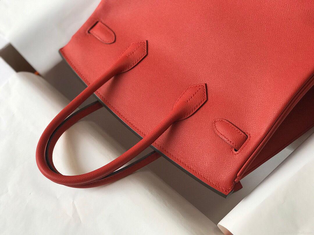 Hermes Birkin Designer Tote Bag Epsom Leather 28354 Red