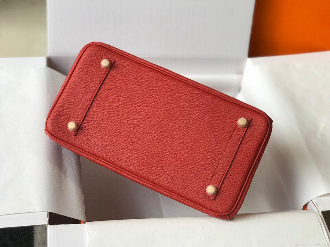 Hermes Birkin Designer Tote Bag Epsom Leather 28354 Red