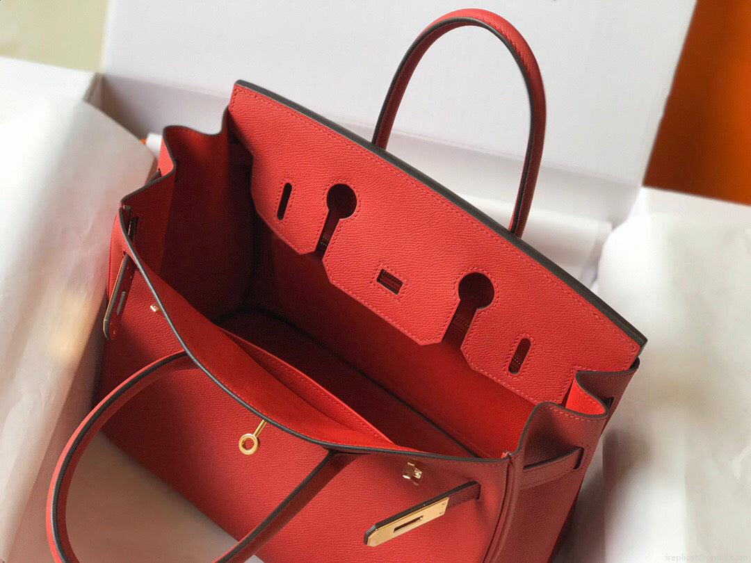 Hermes Birkin Designer Tote Bag Epsom Leather 28354 Red