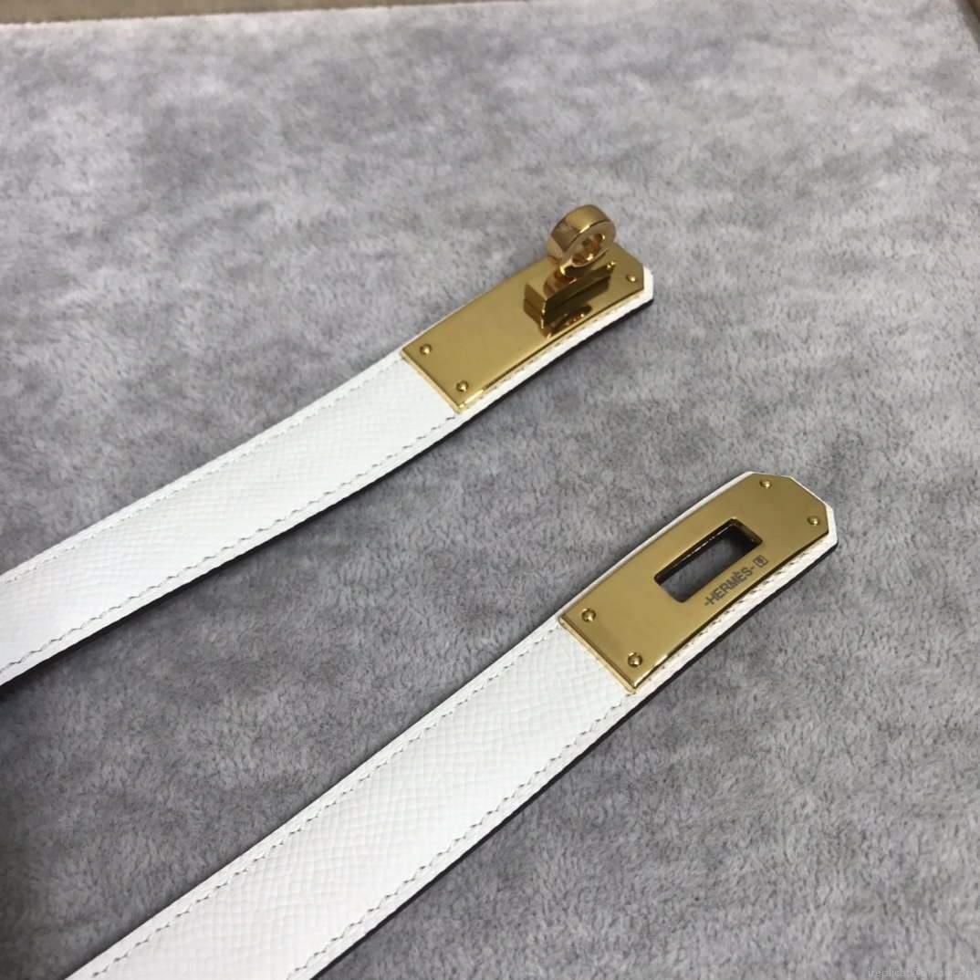 Hermes Women’s Kelly Leather Belt 20MM 19019 White