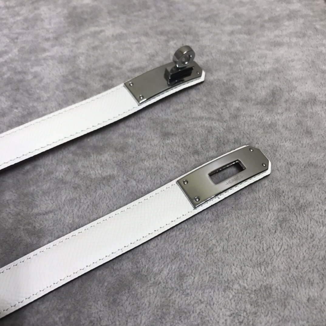 Hermes Women’s Kelly Leather Belt 20MM 19019 White