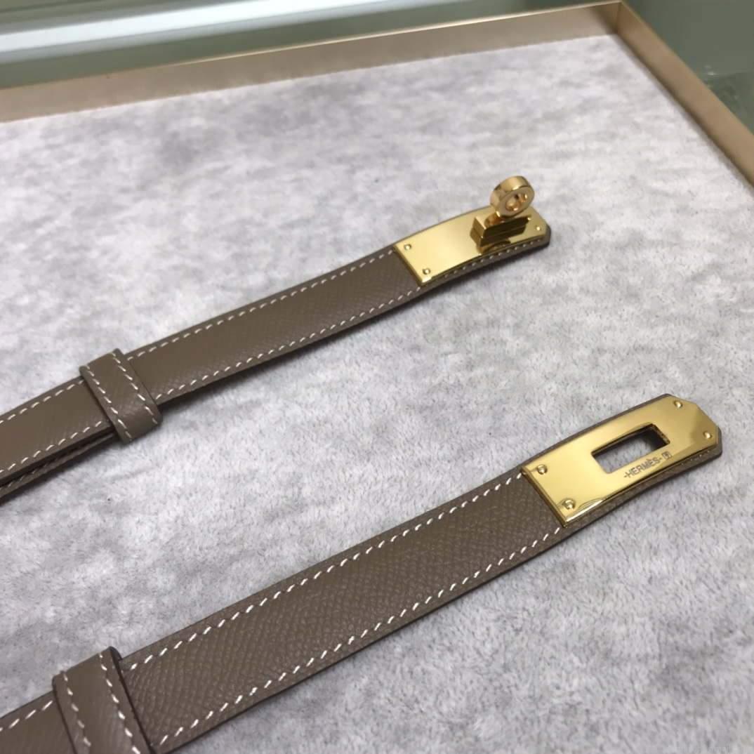Hermes Women’s Kelly Leather Belt 20MM 19019 Gray