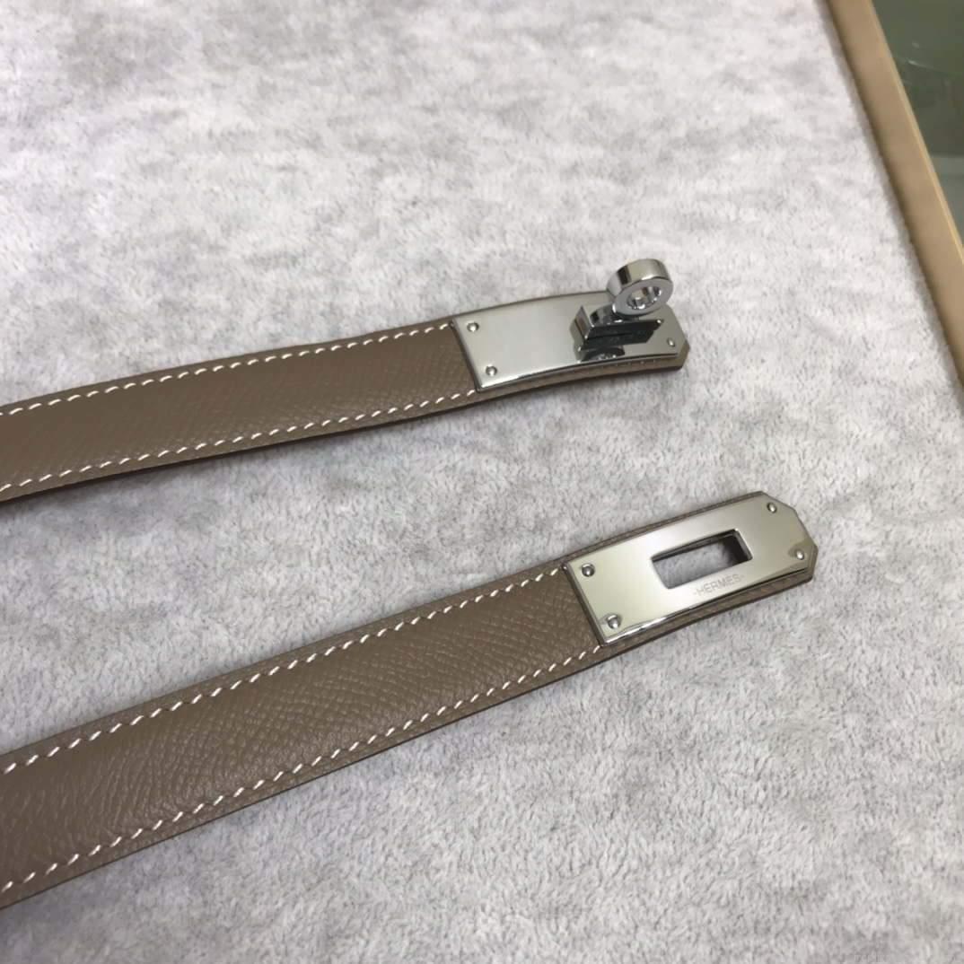 Hermes Women’s Kelly Leather Belt 20MM 19019 Gray