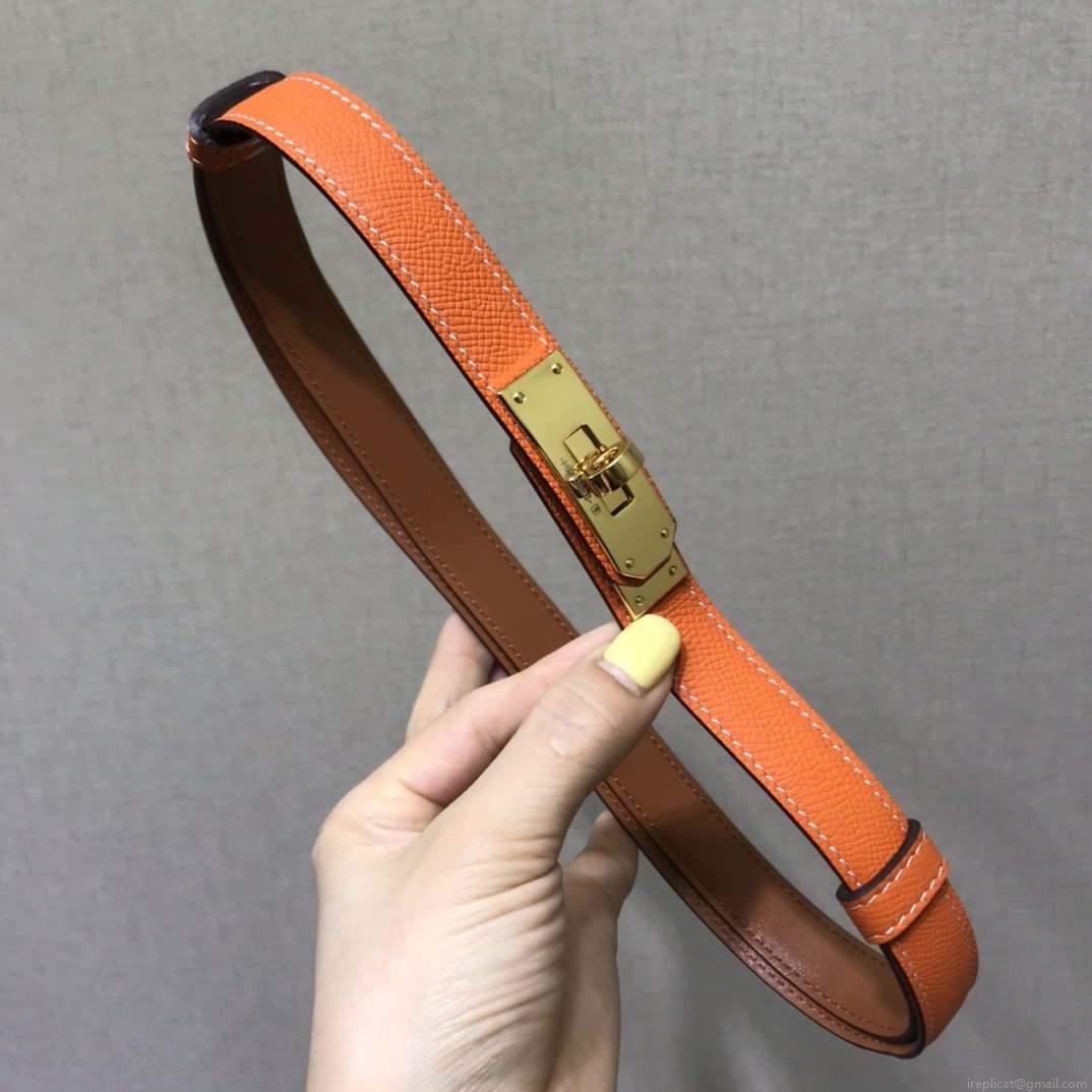 Hermes Women’s Kelly Leather Belt 20MM 19019 Orange