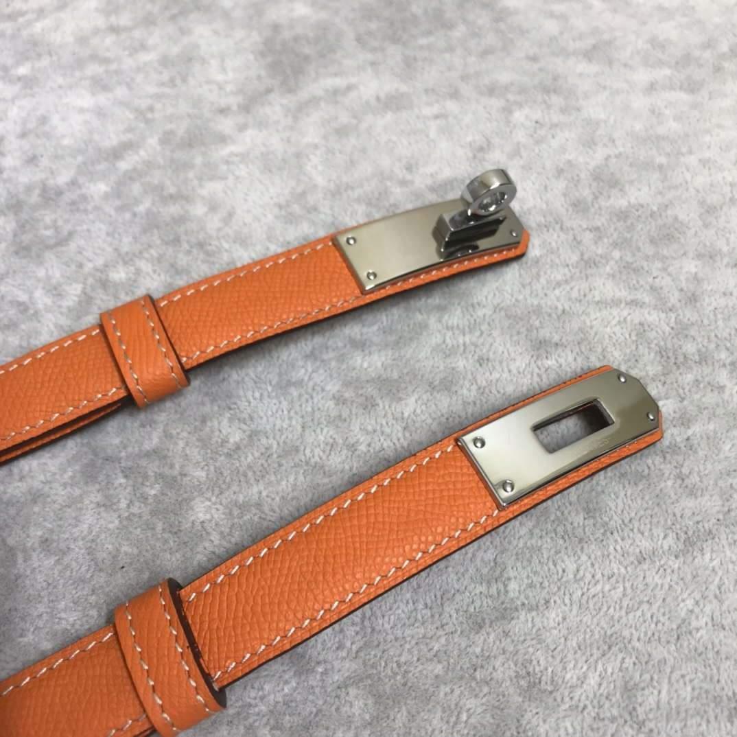 Hermes Women’s Kelly Leather Belt 20MM 19019 Orange