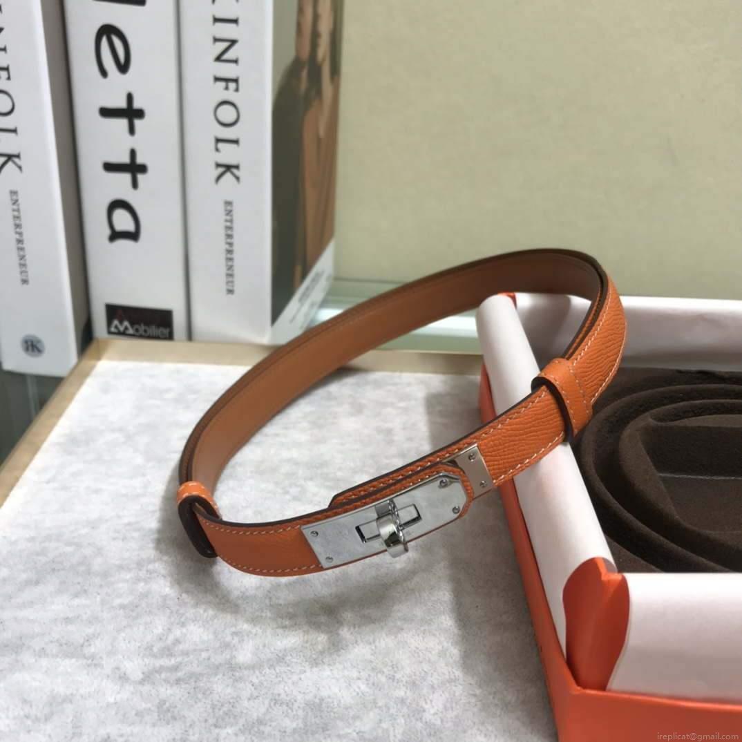 Hermes Women’s Kelly Leather Belt 20MM 19019 Orange
