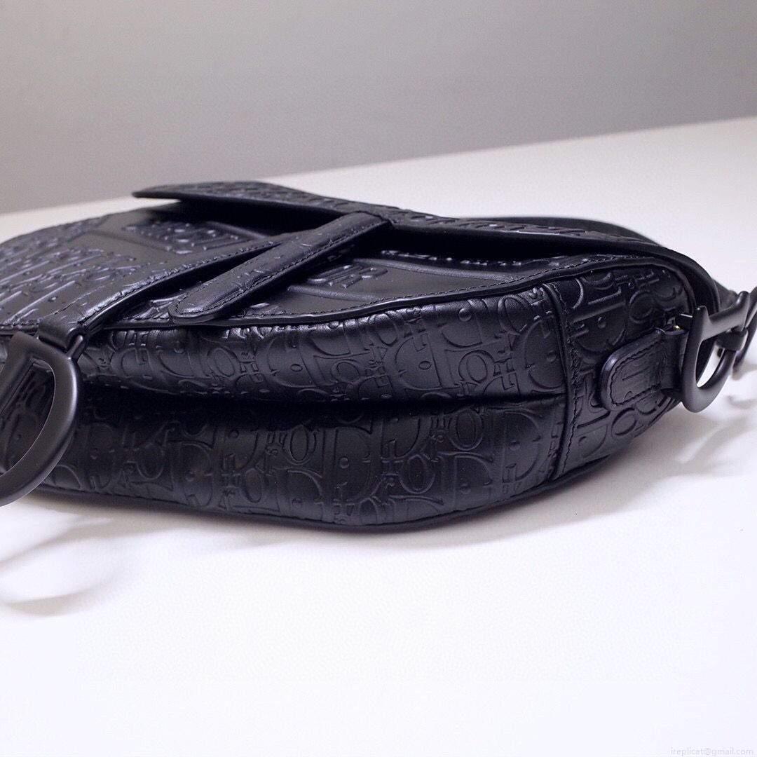 Dior M0446 Dior Saddle Bag M0447 Apricot Grained Calfskin Black Pinter logo