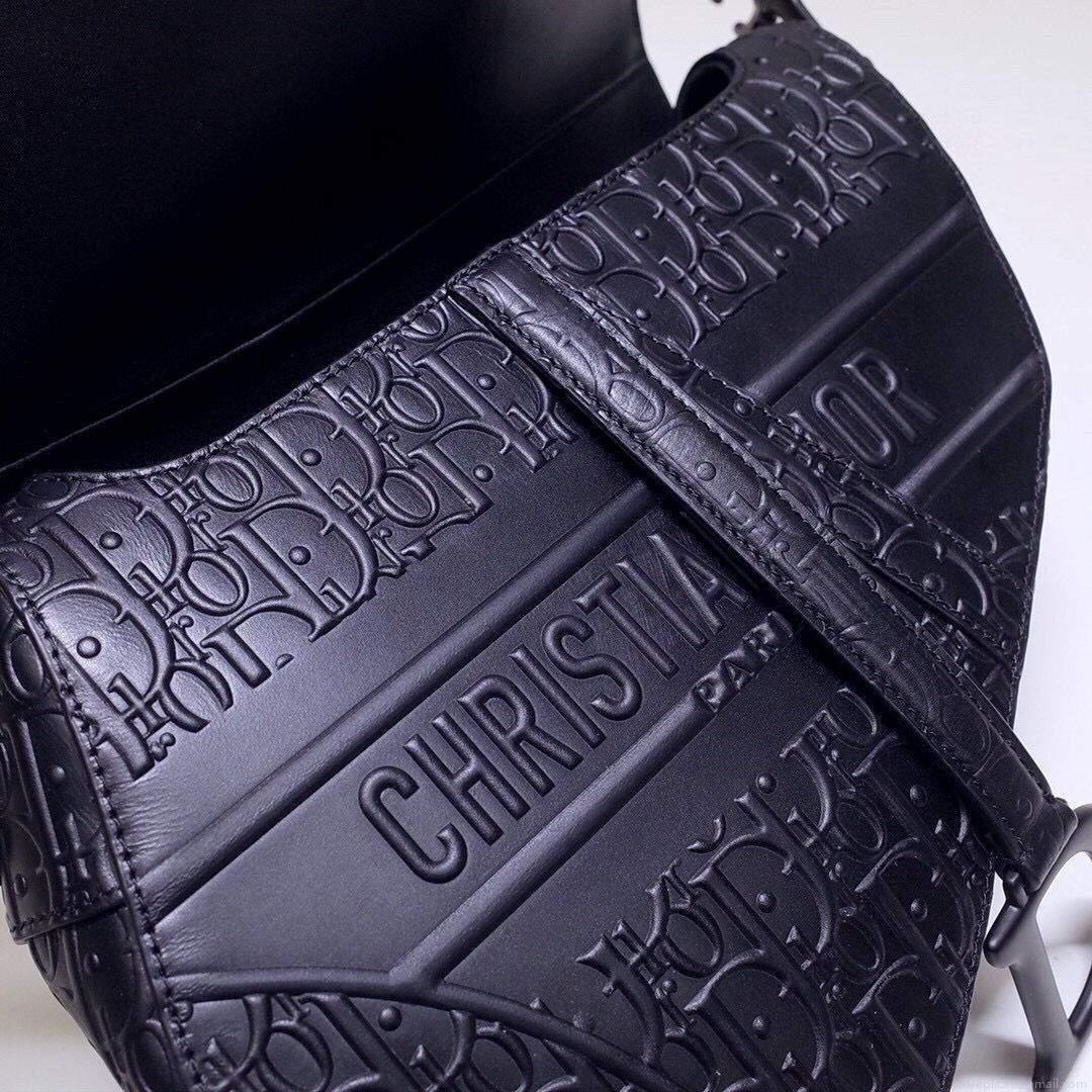 Dior M0446 Dior Saddle Bag M0447 Apricot Grained Calfskin Black Pinter logo