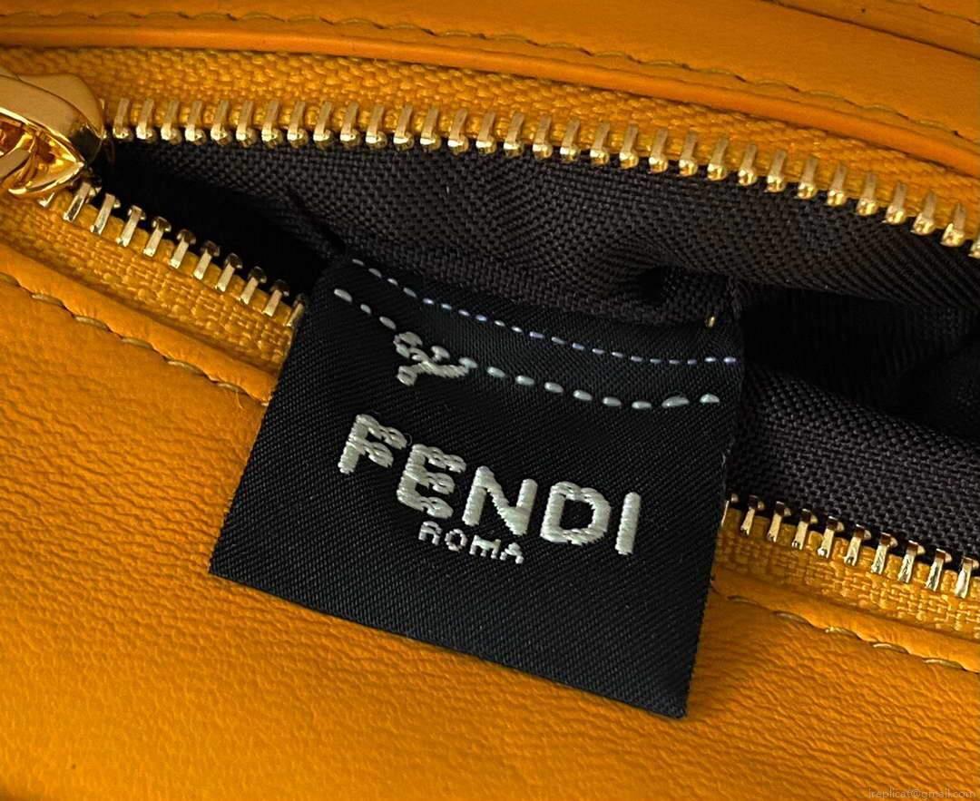 Fendi 8BN244 Peekaboo Iconic Mini Orange Nappa Leather Bag