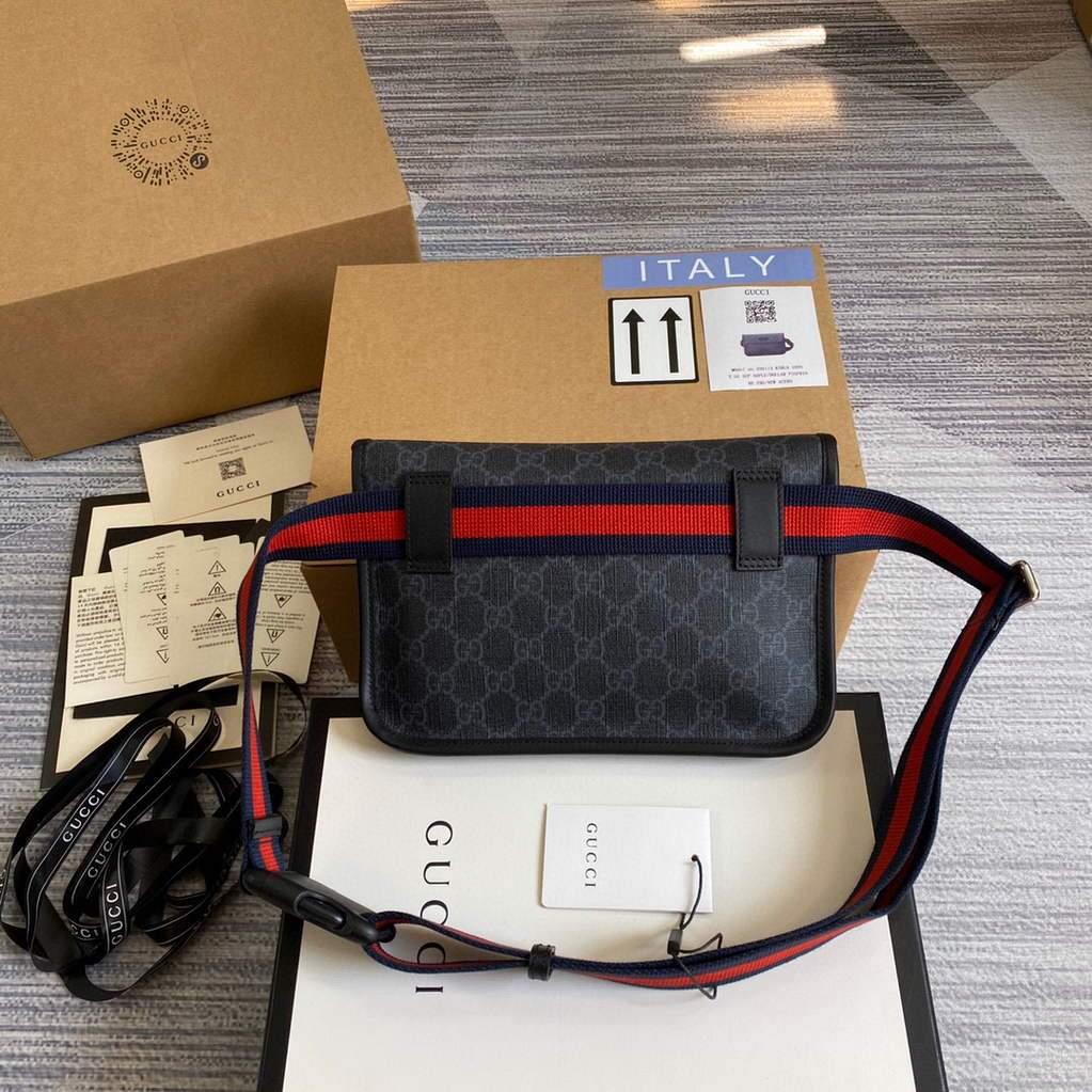 Gucci 598113 Ophidia GG Black Belt Bag