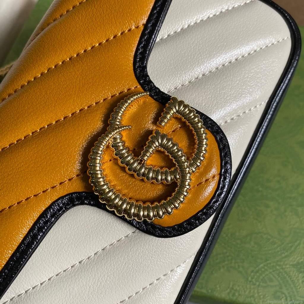 Gucci Online Exclusive GG Marmont mini bag Gucci 574969 Beige and Yellow
