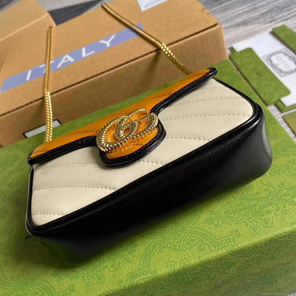 Gucci Online Exclusive GG Marmont mini bag Gucci 574969 Beige and Yellow