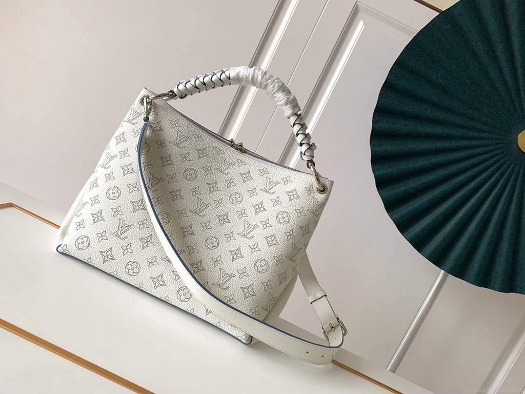 LV M56084 Louis Vuitton M56073 Beaubourg Hobo MM Mahina White