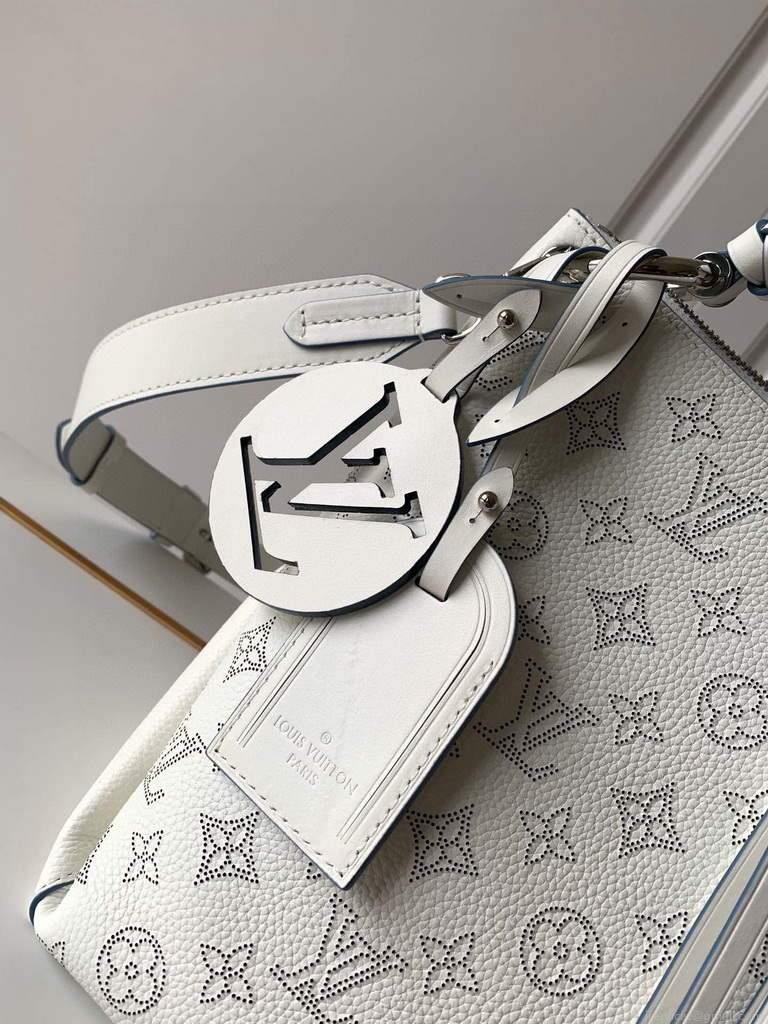 LV M56084 Louis Vuitton M56073 Beaubourg Hobo MM Mahina White