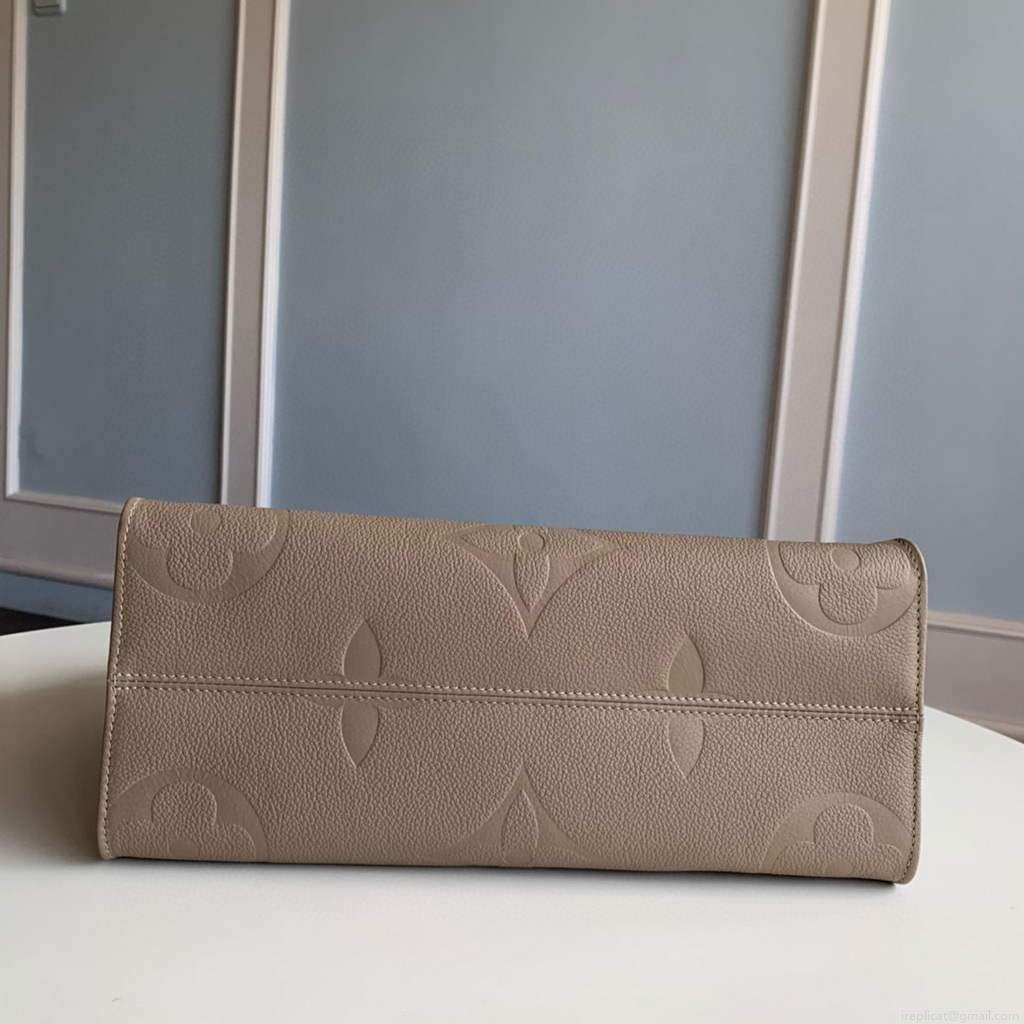 Louis Vuitton M45607 LV M45595 OnTheGo MM Monogram Empreinte Tote Bag Beige
