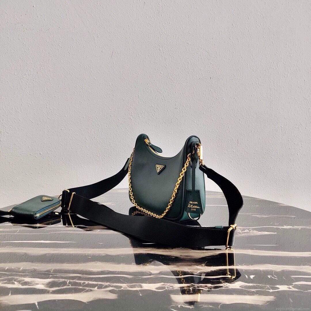 Prada 1BH204 Prada Re-Edition 2005 Saffiano leather Bag in Dark Green