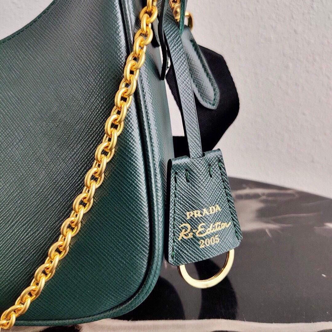 Prada 1BH204 Prada Re-Edition 2005 Saffiano leather Bag in Dark Green