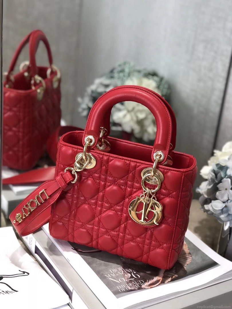 Dior M0538 Small Lady My ABCDior Bag Lambskin Red