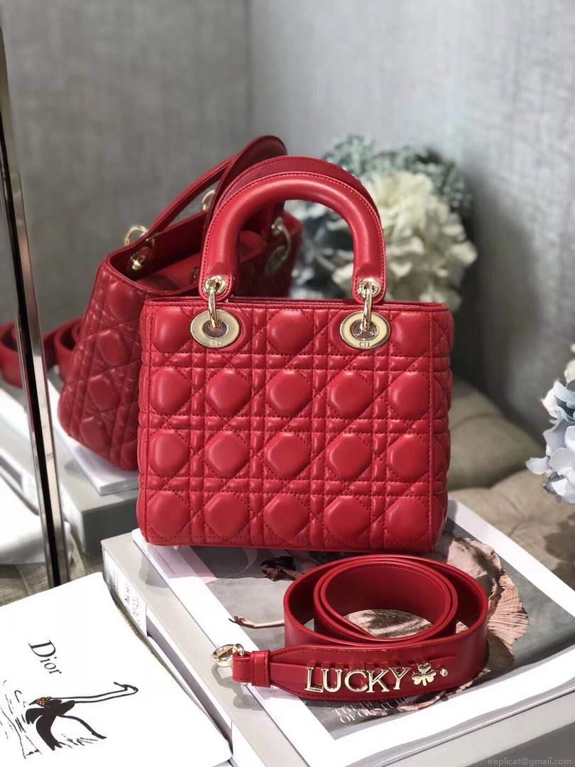Dior M0538 Small Lady My ABCDior Bag Lambskin Red